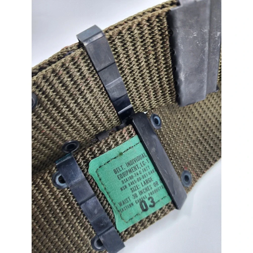 US Military LC-1 Individual Equipment Belt Olive Drab Large Eastern Canvas 1974